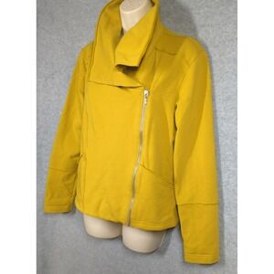 Liv by habitat clothes Moto Jacket S Cropped Cotton Chartreuse Boho Hipster Cool